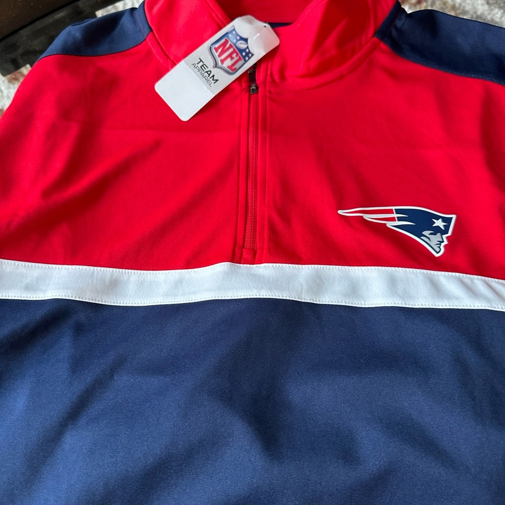 New England Patriots 3/4 zip long sleeve pull over